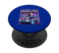 Cyber Cat Ramen Attack Futuristic Cat Eating Ramen PopSockets Adhesive PopGrip