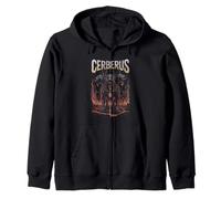 Cyber Cerberus Hellhound Myth Greek Monster Tech Zip Hoodie