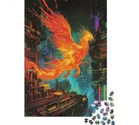 Cyber City Phoenix 1000 Piece Jigsaw Puzzle Jigsaw Puzzle for Adults Night Scene Relax Home Decor 52x38cm/1000pcs