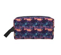 Cyber Cowboy Sunset Print Toiletry Bag for Men Women, Travel Toiletries Bags Cosmetic Bag, Hanging Toiletry Shaving Bags for Travel Accessories