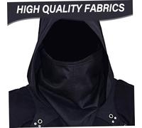 Cyber Cowl Hood Scarf, One Size Assassin Medieval Costume Men, Winter Neck Warmer Costume Unisex Cloak Hat for Halloween Cosplay and Daily Wear Dress Up