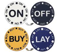 Cyber-Deals Craps 2-Sided On/Off and Buy/Lay Ceramic 1.5" Chip-Size Lammer Buttons Pack