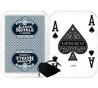 Cyber-Deals Wide Selection of Las Vegas Strip Casino Table-Played Authentic Playing Card Decks with Black Velvet Cloth Pouch Bag (Casino Royale (Blue))