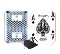 Cyber-Deals Wide Selection of Las Vegas Strip Casino Table-Played Authentic Playing Card Decks with Black Velvet Cloth Pouch Bag (The Cromwell (Blue))