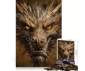 Cyber Dragons Fiery Gaze Jigsaw Puzzles 1000 Pieces Tension Relief Clear Hue Enjoyable Challenge Xmas Surprise (38x26cm)