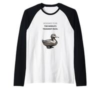 Cyber Duck - World’s Toughest Duck - Polygonal Titanium Bird Raglan Baseball Tee