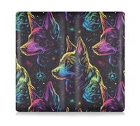 Cyber Fluorescent Color Cool Dog Premium Leather Car Registration & Insurance Card Holder Truck Accessories for ID, Driver's License, Key Contact Information Cards, Cyber fluorescent color cool dog,