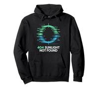 Cyber Goth 404 Sunlight Not Found Techno Glitch Pullover Hoodie