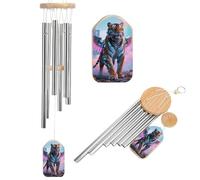 Cyber Hippie Tiger Wind Chimes for Outside Memorial Wind Chime (20.5') Large Outdoor Deep Tone Windchime Unique Aluminum Windchimes for Garden Hanging Decor, Sympathy Gifts