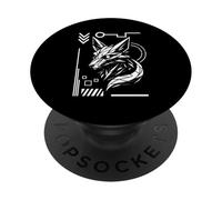 Cyber Kitsune Harajuku Futuristic Urban Techwear Aesthetic PopSockets Adhesive PopGrip