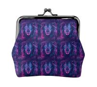 Cyber Lion Cool A Print Coin Purse for Women, Kiss-lock Change Purse Wallets, Small PU Leather Coin Purses
