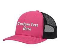 Cyber Monday Deals Custom Logo Embroidered Trucker Hats for Men Personalized Adjustable Snapback Mesh Cap Great for Outdoors Baseball Cap Pink-Black