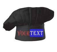 Cyber Monday Deals Customizable Embroidered Chef Hat Adult Adjustable Elastic Band Baker Kitchen Cooking Cap Black
