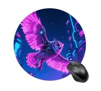 Cyber Owl Round Mouse Pad 7.8 Inch - Non-Slip Rubber Base Mouse Mat Portable Ergonomic Desk Mat for Office, Laptop, Travel, Wireless Mice Mats - Waterproof & Durable Design