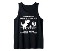 Cyber Security Encryption Humor Dinosaur IT Privacy Joke Tank Top