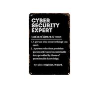 Cyber Security Expert Definition Tin Sign, Vintage Cybersecurity Metal Sign Print Aesthetic Room Decoration for Home Bedroom Dorm Bathroom Wall Decor 8x12 Inch