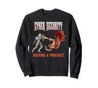 Cyber Security Knight Protection Against Digital Dragons Sweatshirt