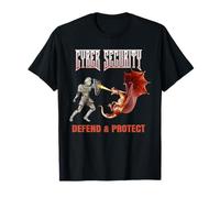Cyber Security Knight Protection Against Digital Dragons T-Shirt