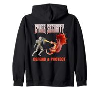 Cyber Security Knight Protection Against Digital Dragons Zip Hoodie