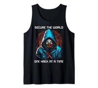 Cyber Security Secure World Ethical Hacker Tech Design Tank Top