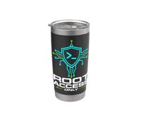 Cyber Security Shield Command Prompt Hacker Admin Stainless Steel Insulated Tumbler