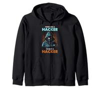 Cyber Security Think Like Hacker Ethical Defense Humor Zip Hoodie