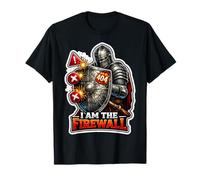 Cyber Sentinel Knight Protecting Your Digital Realm T-Shirt