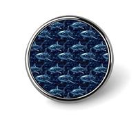 Cyber Shark Blue (A) Print Pins for Backpack - Enamel Pins Cute Jacket Coat Hat Bags Badge Pin, Funny Novelty Unique Button Pin Women Men Fashion Jewelry Accessories