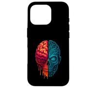 Cyber Skull and Brain Fusion Tech Mind Design AI vs Humanity Case for iPhone 16 Pro