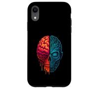Cyber Skull and Brain Fusion Tech Mind Design AI vs Humanity Case for iPhone XR