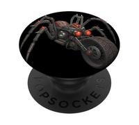 Cyber Spider Motorycycle Red Eyes Mech Design Art PopSockets Adhesive PopGrip