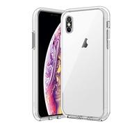 Cyber-Tech Crystal Clear Transparent Gel Case for iPhone XS, [Slim-Fit] [Anti-Scratch] [Shock Absorption] [ Anti-Yellowing] [Shock Absorption] Soft TPU Cover [Supports Wireless Charging]