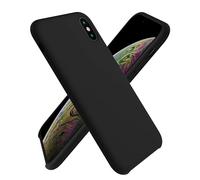 Cyber-Tech Liquid Silicone Case Designed for iPhone Xs Max Case 6.5 inch, Full Body Protective Covered Silky-Soft Anti-Scratch Gel Rubber Slim Shockproof Cover (Black)