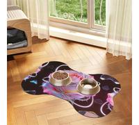 Cyber Thorned Rose Print Dog Food Mat Non-Slip Pet Feeding Mat | Waterproof Pet Feeding Mat, Perfect For Dog And Cat Food & Water Bowls, Practical Pet Supply For Daily Use