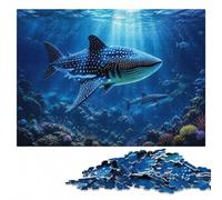 Cyber Whaleshark Vivid Wooden Jigsaw Puzzle for Adults, 1000 Pieces | Puzzle for Adults - border-first or section-first building options during indoor leisure.