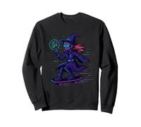 Cyber Witch on Skateboard Sweatshirt