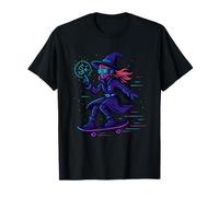 Cyber Witch on Skateboard T-Shirt
