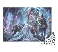 Cyber Wolf Queen 1000 Piece Wooden Jigsaw Puzzle,Gift Idea,Home Wall Decor,Wood,Whimsical Challenge,Educational Toy,Adults & Kids 14+,Stress Relief (75x50cm)