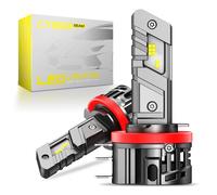 CYBERBEAM H15 LED Headlight Bulb for Car, 800% 30000LM 90W Super Bright H15 Headlight Bulb Conversion Kit,1:1 Mini Size,6500K White IP68 Waterproof,Plug and Play, Pack of 2