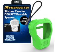 CYBERGUYS Silicone Case for DEWALT Wearable Bluetooth Speaker, Durable Shock-Proof Non-Slip Protective Cover for DEWALT Mini Speaker w/Lanyard, Small Lightweight & Easy-to-Install Sleeve, Green