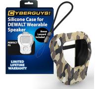 CYBERGUYS Silicone Case for DEWALT Wearable Bluetooth Speaker, Durable Shock-Proof Non-Slip Protective Cover for DEWALT Mini Speaker, Lanyard, Small Lightweight, Easy-to-Install Sleeve, Desert Camo