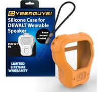 CYBERGUYS Silicone Case for DEWALT Wearable Bluetooth Speaker, Durable Shock-Proof Non-Slip Protective Cover for DEWALT Mini Speaker w/Lanyard, Small Lightweight & Easy-to-Install Sleeve, Orange