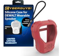 CYBERGUYS Silicone Case for DEWALT Wearable Bluetooth Speaker, Durable Shock-Proof Non-Slip Protective Cover for DEWALT Mini Speaker w/Lanyard, Small Lightweight & Easy-to-Install Sleeve, Red