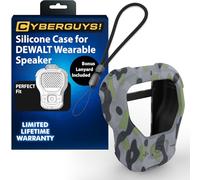CYBERGUYS Silicone Case for DEWALT Wearable Bluetooth Speaker, Durable Shock-Proof Non-Slip Protective Cover for DEWALT Mini Speaker, Lanyard, Small Lightweight, Easy-to-Install Sleeve, Urban Camo