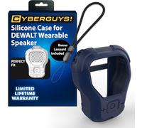 CYBERGUYS Silicone Case for DEWALT Wearable Bluetooth Speaker, Durable Shock-Proof Non-Slip Protective Cover for DEWALT Mini Speaker w/Lanyard, Small Lightweight & Easy-to-Install Sleeve, Navy