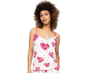 Cyberjammies Aria Heart Print Jersey Cami - White Mix - 7XL - 28