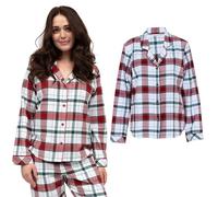 Cyberjammies Blaze Women's Brushed Check Long Sleeve Pyjama Top | Soft Cotton Pyjama Shirt | Soft Brushed Fabric | Cosy Ladies PJs for Festive Comfort and Relaxed Style | Size 14