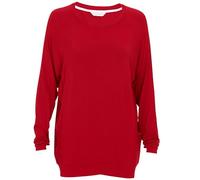 Cyberjammies Blaze Women's Red Slouch Jersey Long Sleeve Pyjama Top | Soft Modal-Blend, Stretch Finish, Relaxed Oversized Fit, Rounded Neck, Layering Essential Sleepwear for Cosy Evenings | Size 12
