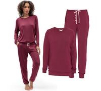 Cyberjammies Blush Botanica Women's Slouch Jersey Pyjama Set | Ladies Pyjamas Soft Lounge Wear Sets