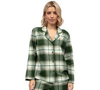 Cyberjammies Fern Brushed Check Pyjama Top - Olive Green Mix - 3XL - 20
